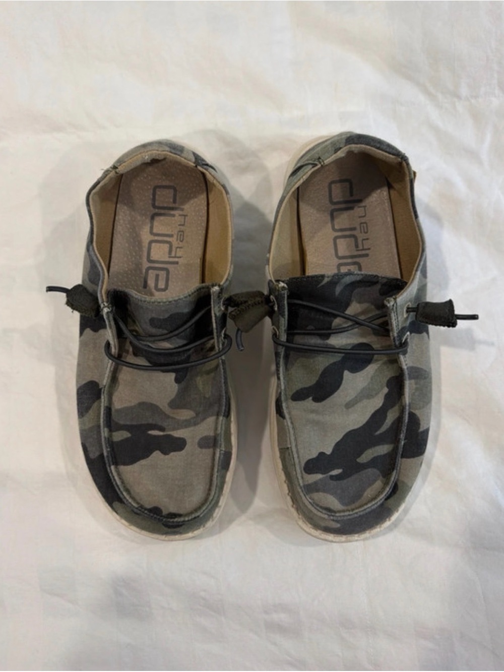 Hey Dude Print Camo Slip-On Shoes - Green Camo